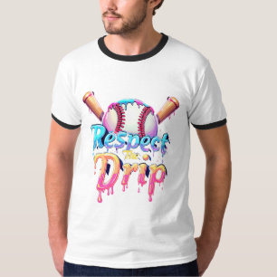 Respecteer De Drip Levendige Typografie Honkbal T-shirt