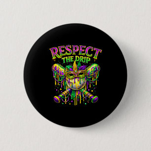 Respecteer de drip mardi gras honkbal ijs jongen ronde button 5,7 cm