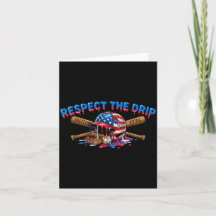 Respecteer De Drip Patriottische Baseball 1776 Ont Kaart