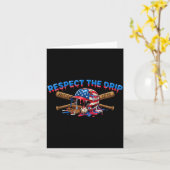Respecteer De Drip Patriottische Baseball 1776 Ont Kaart (Gele Bloem)