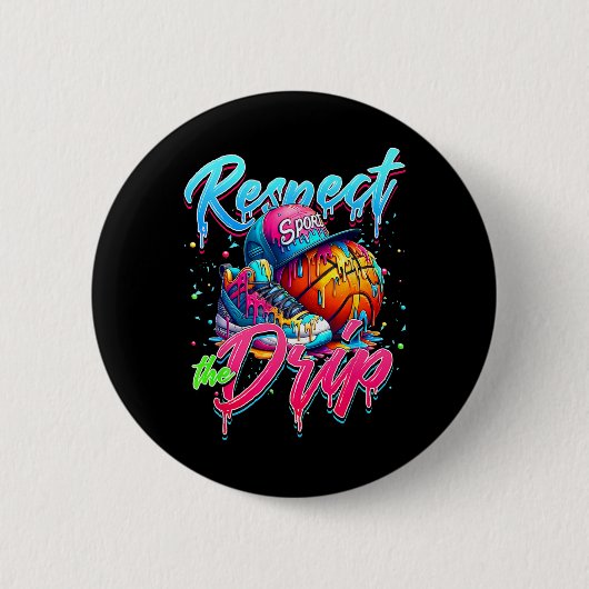 Respecteer De Drip Sketll Ijs Drip Met Strooisel Ronde Button 5,7 Cm (Voorkant)