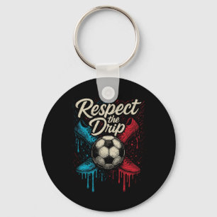 Respecteer De Drip Voetbal Ll Voetbal Kids Tiener Sleutelhanger
