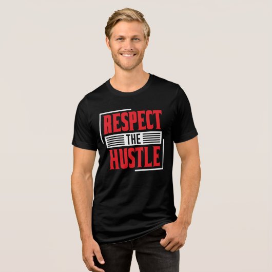 Respecteer de drukte Tri-Blend shirt (Voorkant volledig)