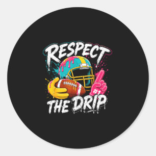 Respecteer de druppel American football liefhebber Ronde Sticker