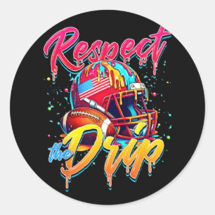 Respecteer de druppel Football ijsdruppel met SPRI Ronde Sticker