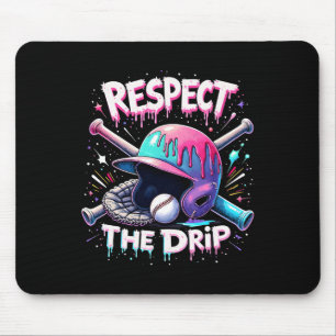 Respecteer de druppel honkbal ijs druppel vibes sq muismat