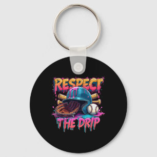 Respecteer de druppel honkbal ijs druppel vibes sq sleutelhanger