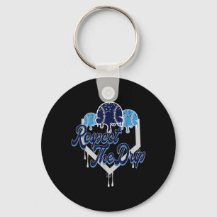 Respecteer de druppel honkbal thuis Bord met Sprin Sleutelhanger