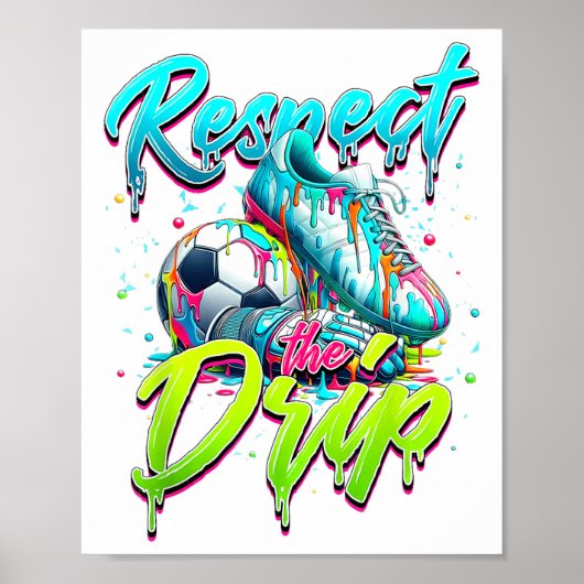 Respecteer de druppel voetbalijs druppel met sprin poster (Voorkant)