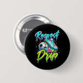 Respecteer de druppel voetbalijs druppel met sprin ronde button 5,7 cm (Voorkant /achterkant)