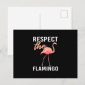 Respecteer De Flamingo | Grappige Flamingoliefhebb Briefkaart (Voorkant / Achterkant)