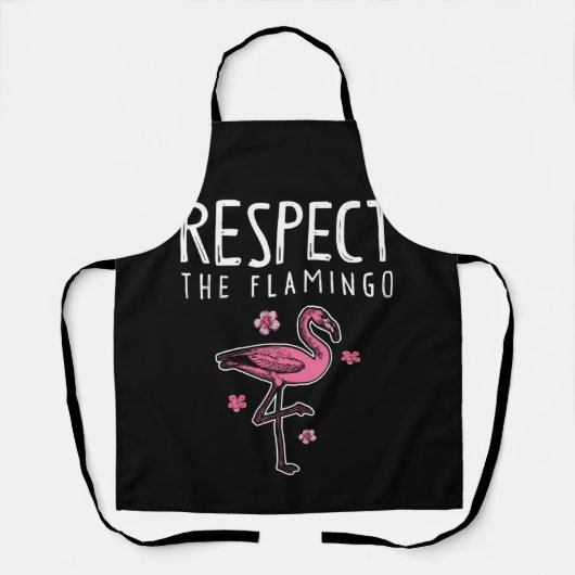 Respecteer de Flamingo Roze Schort (Voorkant)