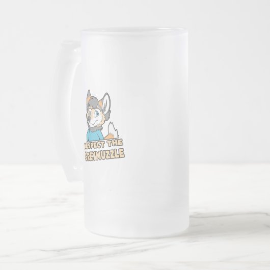 Respecteer de Greymuzzle Furry Fandom Fursuit Gift Matglas Bierpul (Voorkant links)