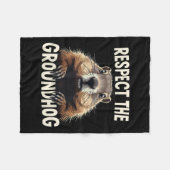 Respecteer de Groundhog Celebrate Groundhog Day An Fleece Deken (Voorkant (Horizontaal))