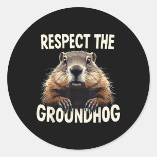 Respecteer de Groundhog Celebrate Groundhog Day An Ronde Sticker