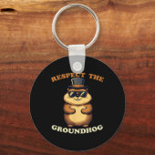 Respecteer de Groundhog Celebrate Groundhog Day me Sleutelhanger (Voorkant)