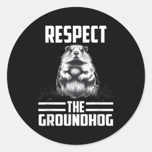 Respecteer de Groundhog Celebrate Groundhog Day Ronde Sticker