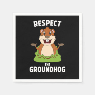 Respecteer de Groundhog Funny Groundhog Day Woodch Servet
