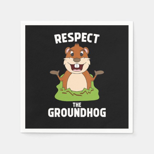 Respecteer de Groundhog Funny Groundhog Day Woodch Servet (Voorkant)