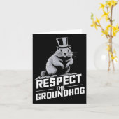 Respecteer de Groundhog Ground Hog Day _2 Kaart (Gele Bloem)