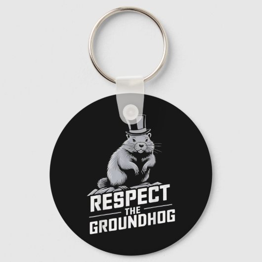 Respecteer de Groundhog Ground Hog Day _2 Sleutelhanger (Voorkant)
