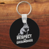 Respecteer de Groundhog Ground Hog Day _2 Sleutelhanger (Voorkant)