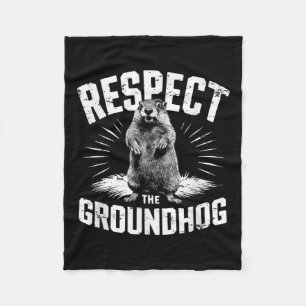 Respecteer de Groundhog Ground Hog Day Woodchuck W Fleece Deken