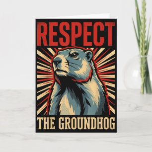 Respecteer De Groundhog Vintage Politieke Stijl Po Kaart