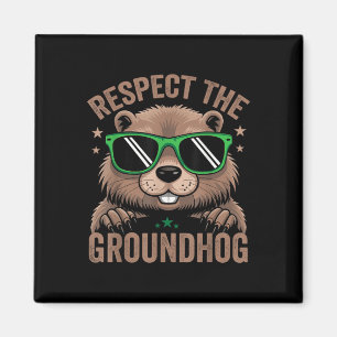 Respecteer de Groundhog vlag USA Woodchuck Ground Magneet