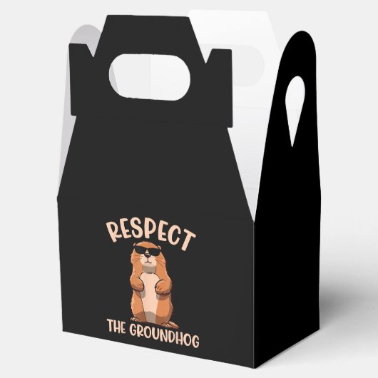 Respecteer de Groundhog - Woodchuck Groundhog Day Bedankdoosjes (Geopend)