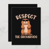 Respecteer de Groundhog - Woodchuck Groundhog Day Feestdagenkaart (Voorkant / Achterkant)