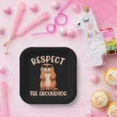Respecteer de Groundhog - Woodchuck Groundhog Day Papieren Bordje (Feest)