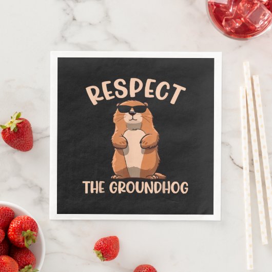 Respecteer de Groundhog - Woodchuck Groundhog Day Servet (Insitu)