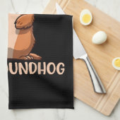 Respecteer de Groundhog - Woodchuck Groundhog Day Theedoek (Quarter Fold)