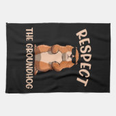 Respecteer de Groundhog - Woodchuck Groundhog Day Theedoek (Horizontaal)