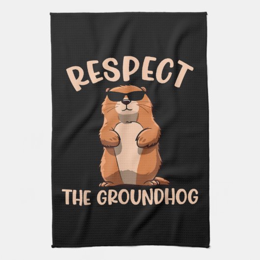 Respecteer de Groundhog - Woodchuck Groundhog Day Theedoek (Verticaal)