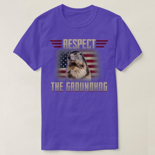Respecteer de Groundhog Woodchuck Photo GroundHog  T-shirt (Design voorkant)