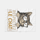 Respecteer de kat – Illustratie van kat met bril Fleece Deken (Voorkant (Horizontaal))