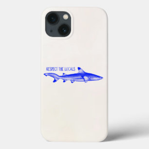 Respecteer de Locals Funny Quote - Navy Blue Shark Case-Mate iPhone Case