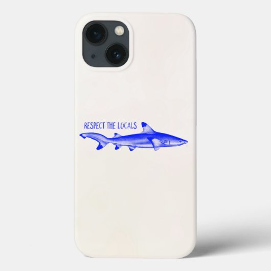 Respecteer de Locals Funny Quote - Navy Blue Shark Case-Mate iPhone Case (Achterkant)