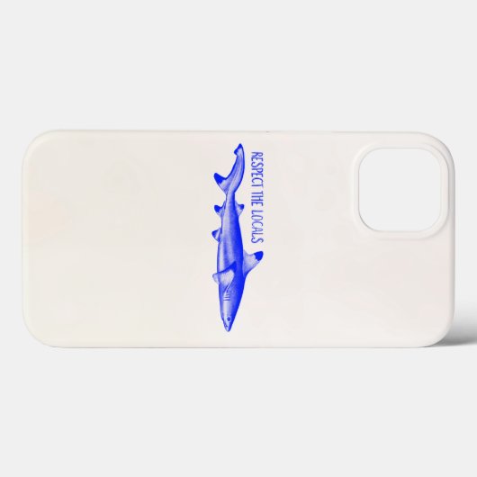 Respecteer de Locals Funny Quote - Navy Blue Shark Case-Mate iPhone Case (Achterkant (horizontaal))