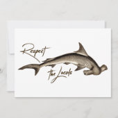 Respecteer de Locals Hammerhead Shark Funny Quote (Voorkant)