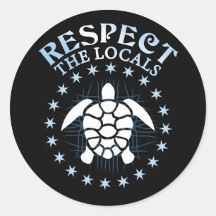 Respecteer de lokale bevolking - Turtle Awareness Ronde Sticker