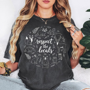 Respecteer de Lokale Bosdieren Cirkelontwerp T-shirt