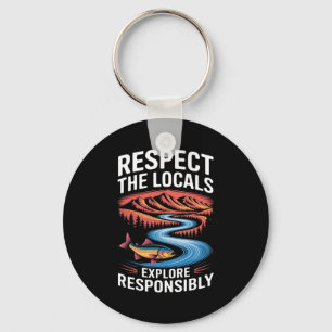 Respecteer De Lokale Vissen Oceaan Sla De Planeet Sleutelhanger