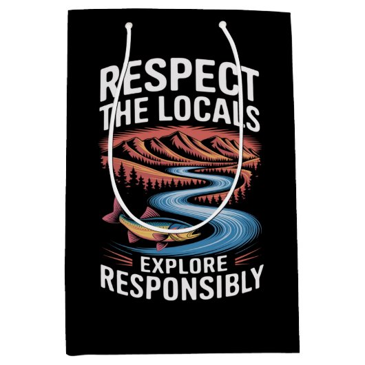 Respecteer de lokale vissenoceaan Red de planeet Medium Cadeauzakje (Voorkant)