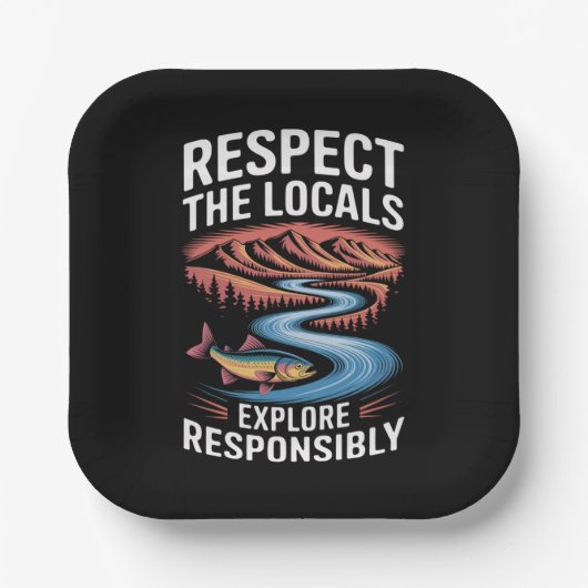 Respecteer de lokale vissenoceaan Red de planeet Papieren Bordje (Voorkant)