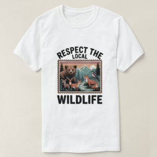 Respecteer de Lokale Wilde Dieren – Postzegel voor T-shirt