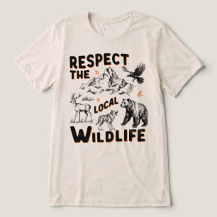 Respecteer de lokale wilde dieren vintage berg Tri-Blend shirt