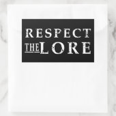 Respecteer de Lore Rechthoekige Sticker (Tas)
